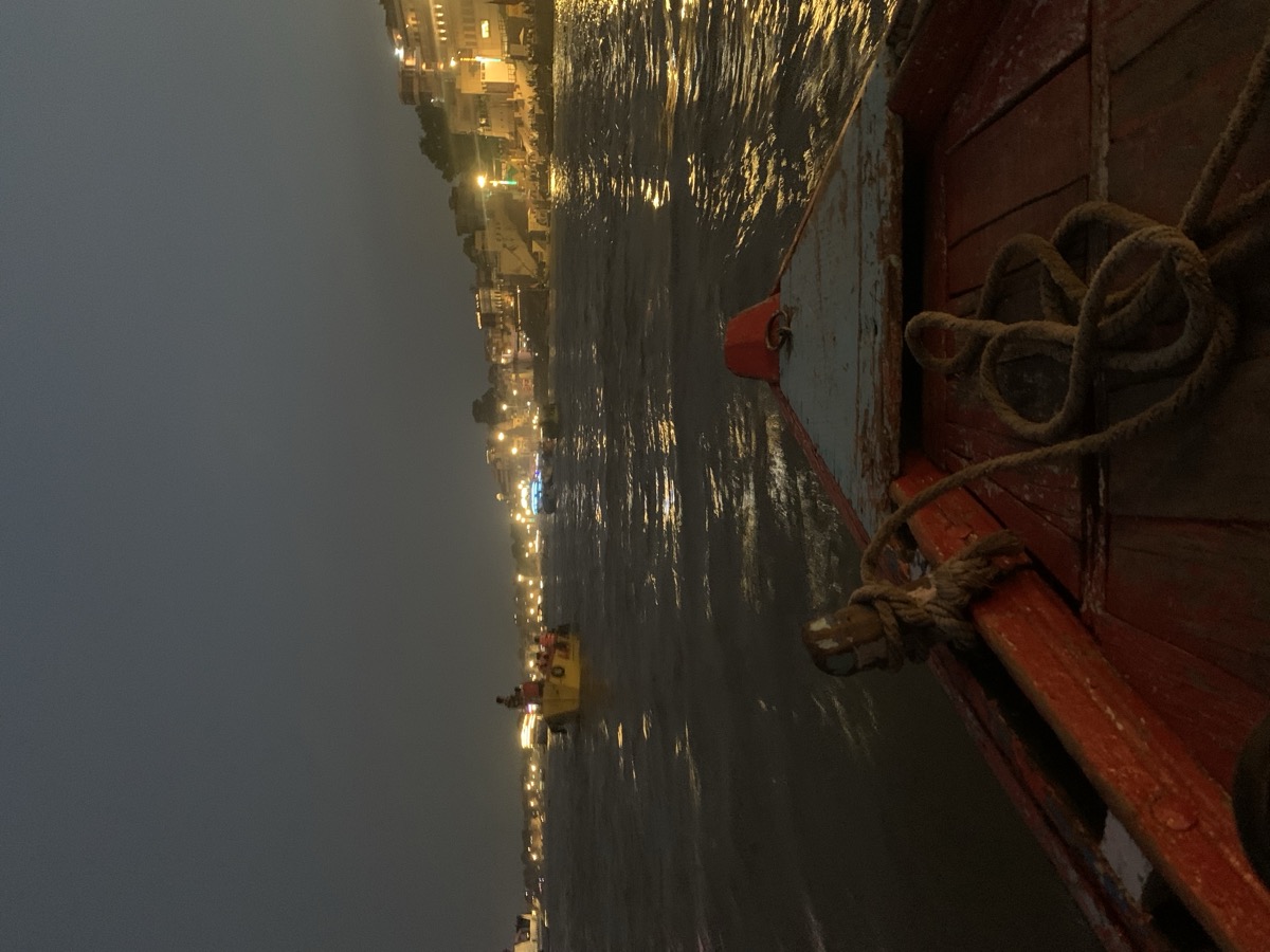 Ganges river at night, India